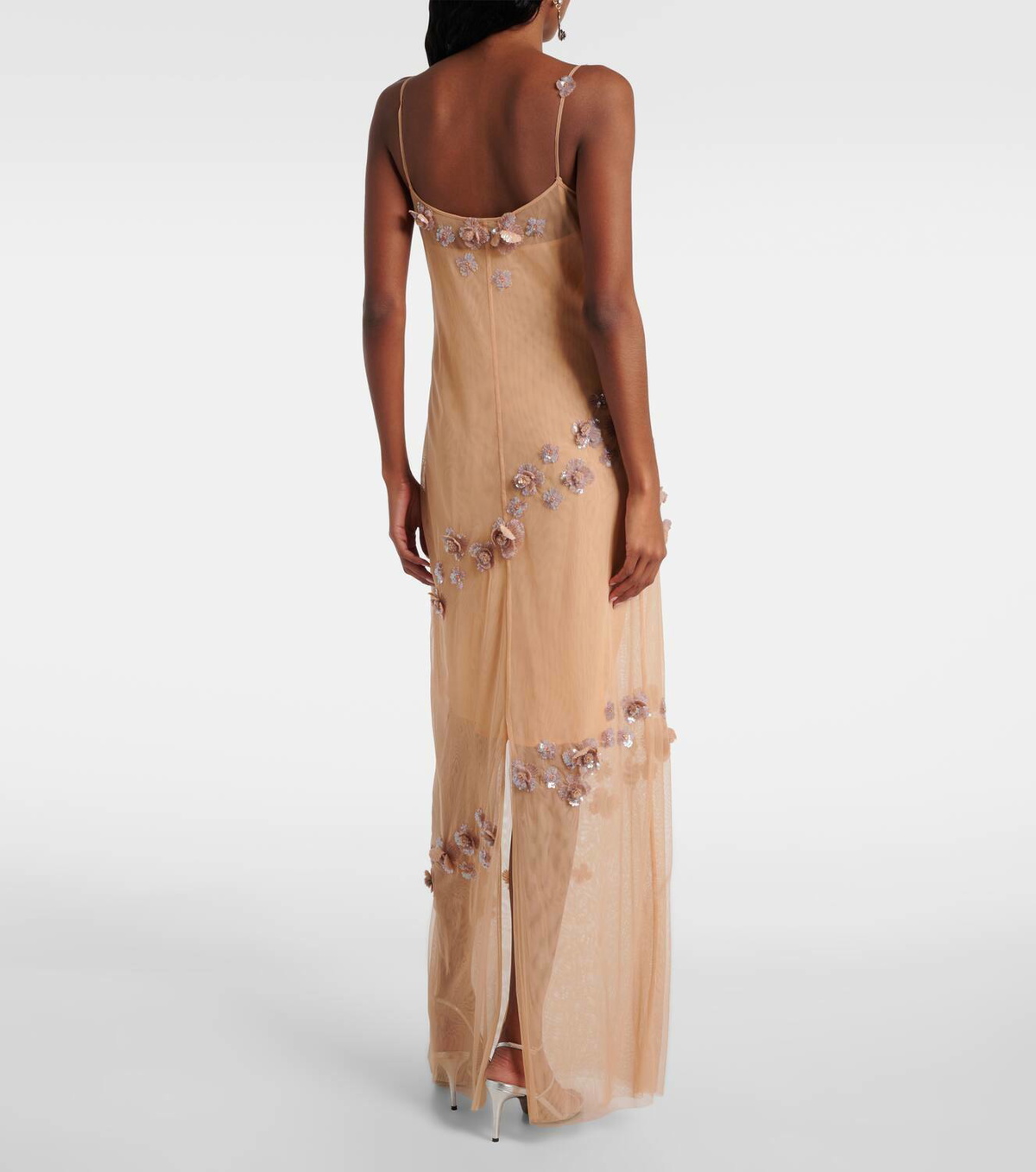 3D Embroidered Tulle Gown