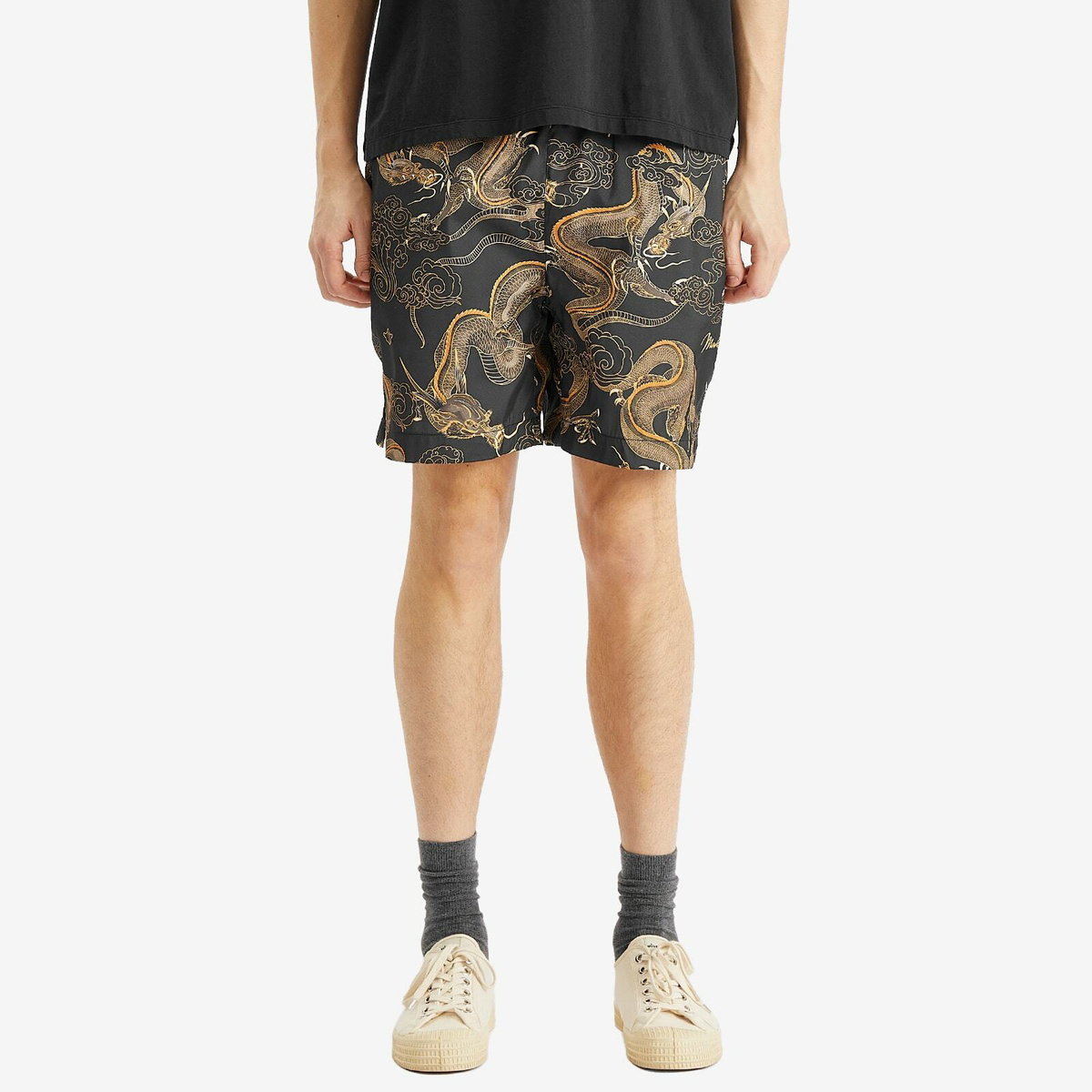 Maharishi Men's Dragon Swim Shorts in Black