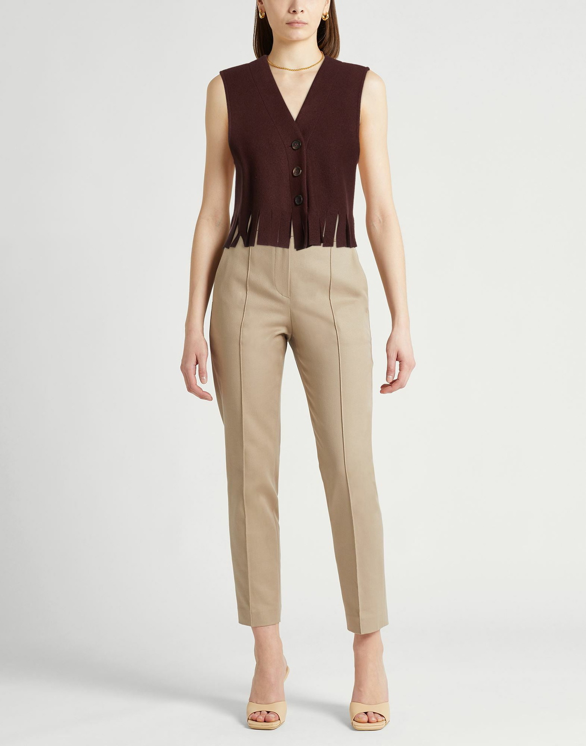 Forte_forte Womens Tailored Vest Chocolate in Brown