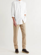 KITON - Grandad-Collar Linen Shirt - White