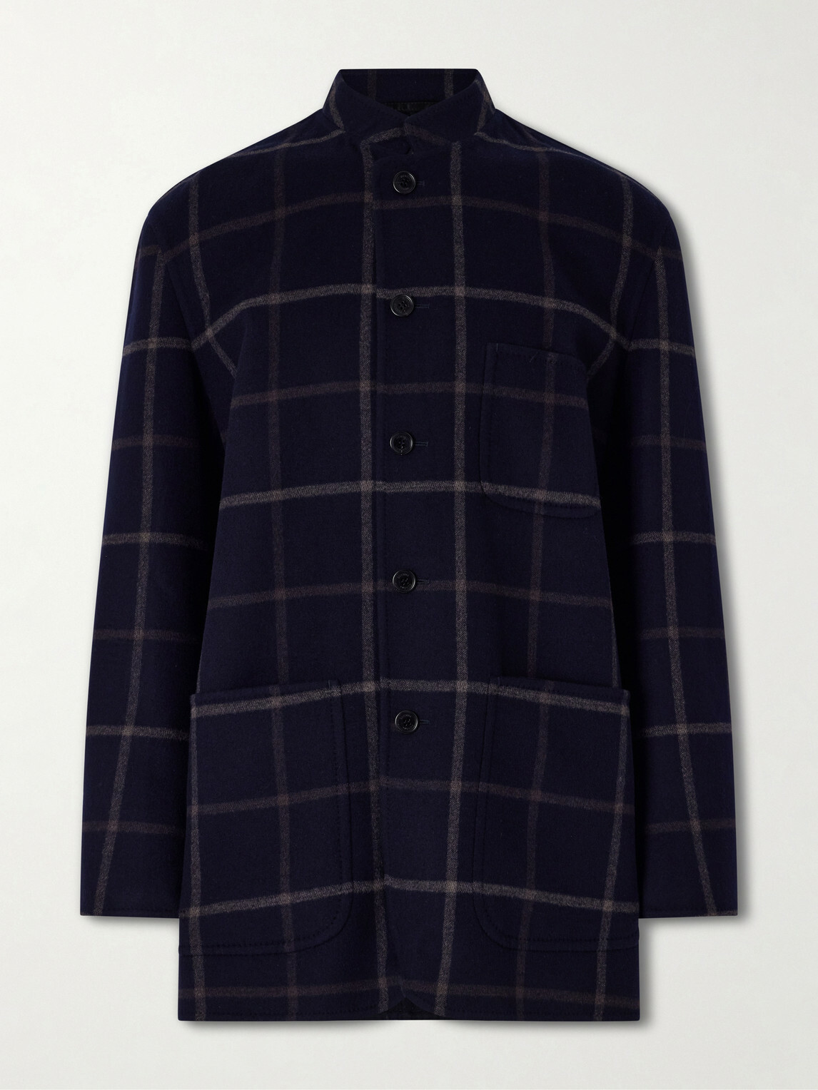 Dunhill - Checked Wool-Blend Coat - Blue