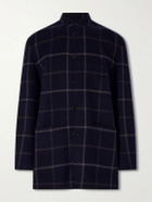 Dunhill - Checked Wool-Blend Coat - Blue