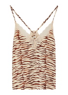 Love Stories Pip Zebra-print Silk-satin Camisole Cream