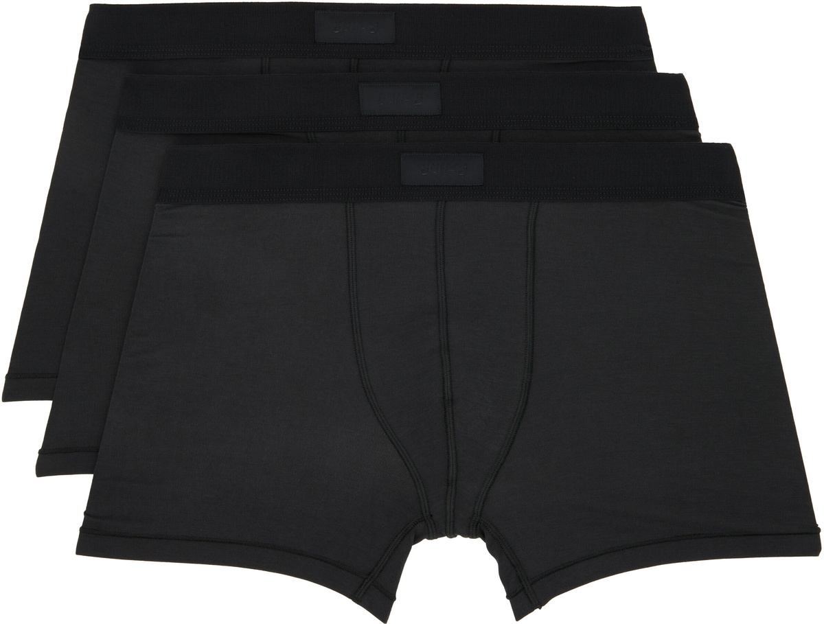 SKIMS Three-Pack Black SKIMS Cotton 3 Boxer Briefs