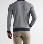 CANALI - Slim-Fit Striped Knitted Sweater - Blue