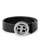 Balenciaga - 4cm Leather and Silver-Tone Belt - Black