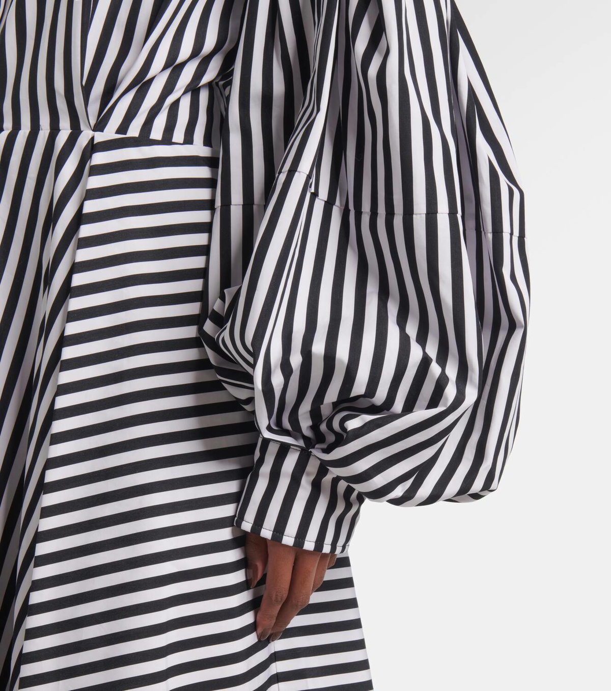 Nina Ricci Striped cotton poplin midi dress