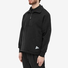 And Wander Men's Cotton Wool Half Zip Sweat in Black