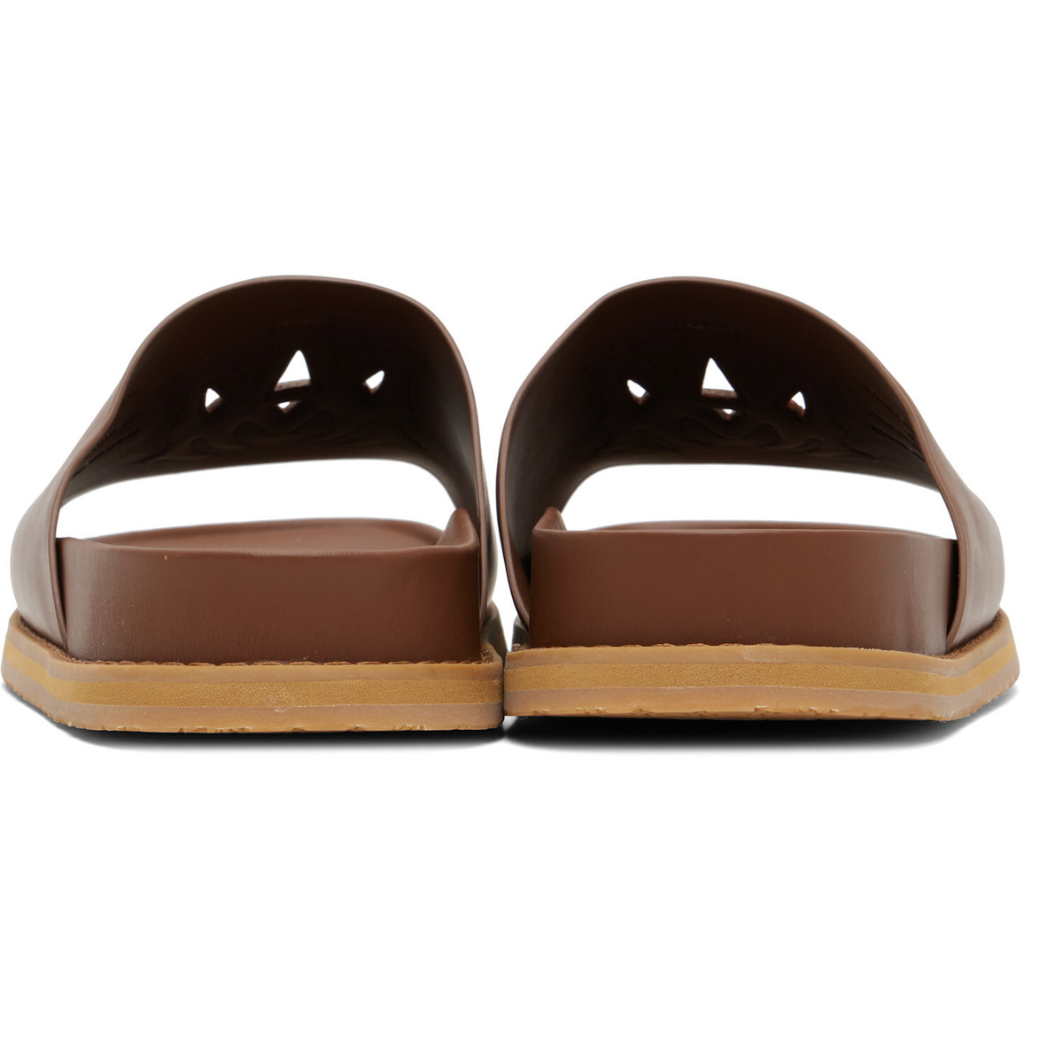 AMIRI Tan MA Leather Pool Slides