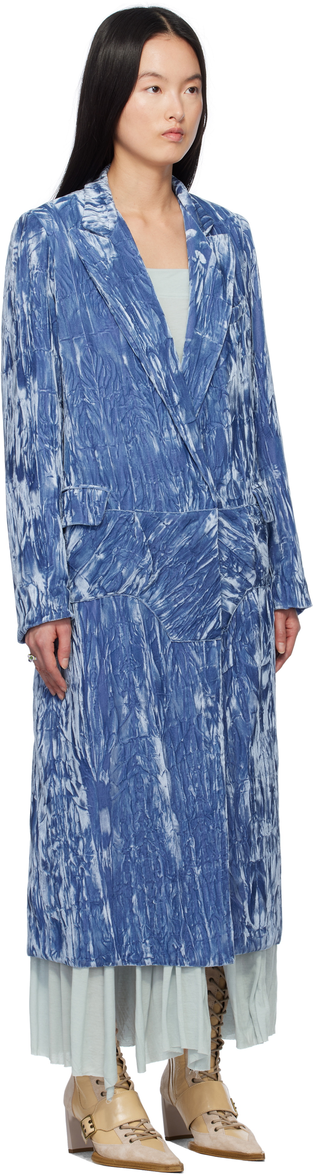 Collina Strada Blue Short Wolverine Coat