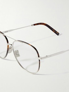 Dior Eyewear - DiorBlackSuit A2U Aviator-Style Tortoiseshell Acetate-Trimmed Silver-Tone Optical Glasses