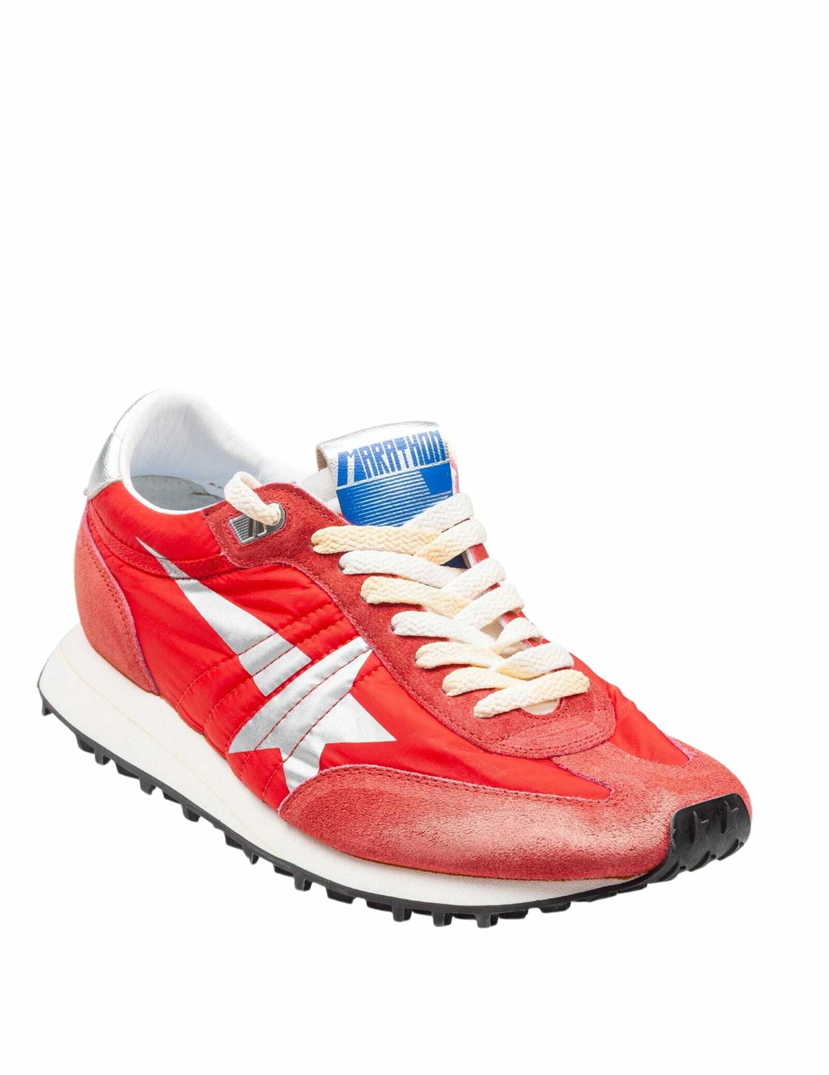 Golden Goose Red Nylon And Suede Running Sneakers
