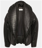 Saint Laurent Cassandre leather puffer jacket