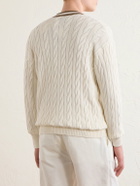 Ralph Lauren Purple label - Wimbledon Capsule Cotton and Silk Cardigan - Neutrals