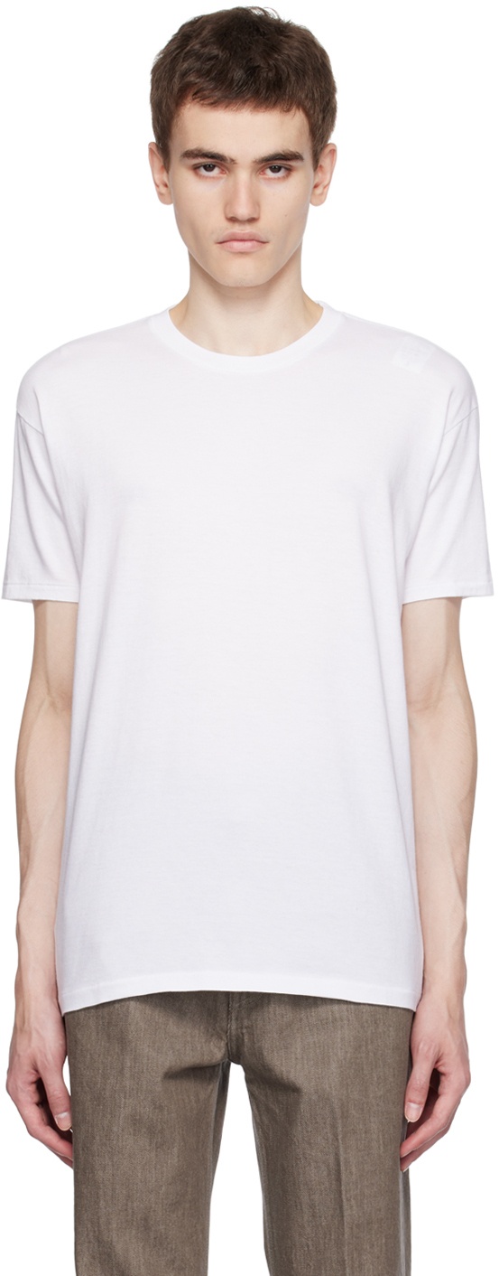 AURALEE White Seamless T-Shirt Auralee