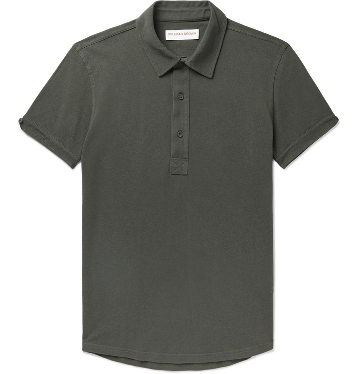 Photo: Orlebar Brown - Sebastian Cotton-Piqué Polo Shirt - Green