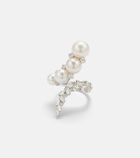 Yeprem Pearlescent 18kt white gold ring with diamonds and freshwater pearls