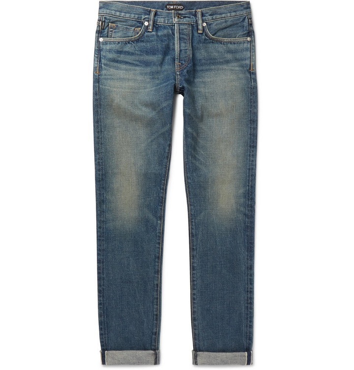 Photo: TOM FORD - Slim-Fit Selvedge Denim Jeans - Men - Blue