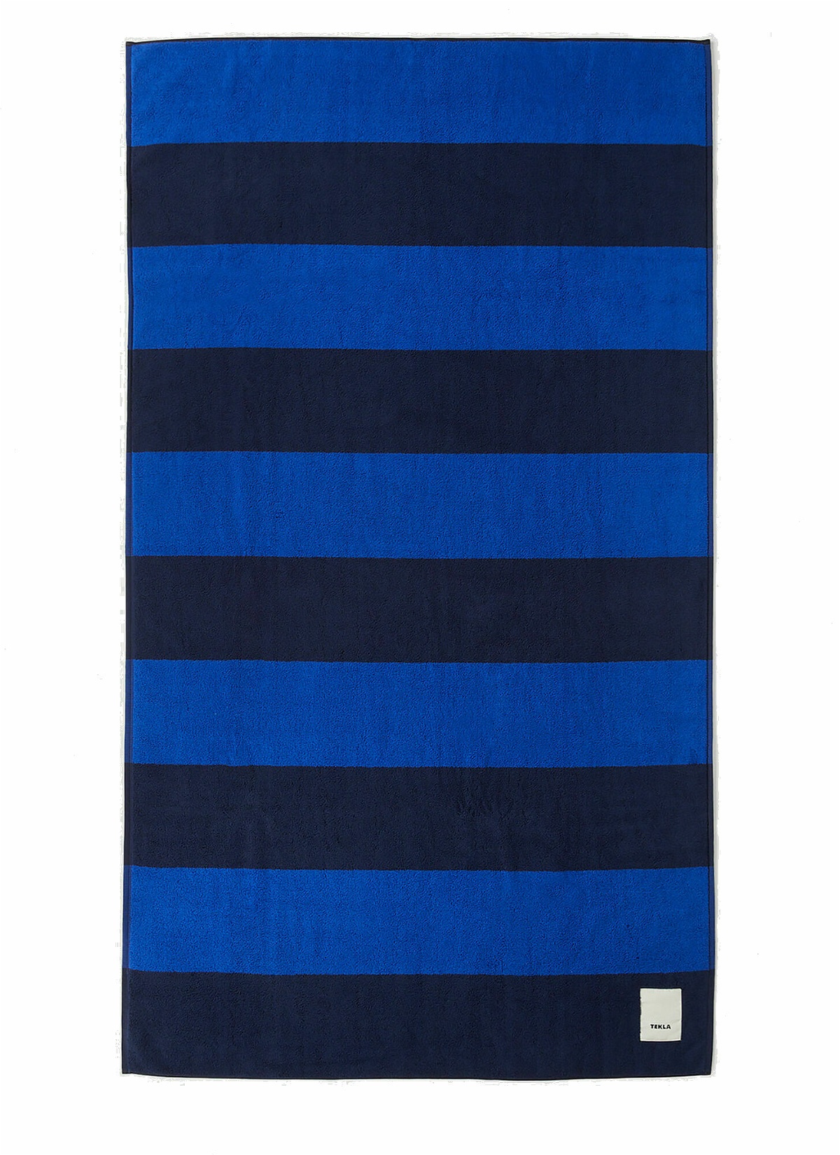 Block Stripe Beach Towel in Blue Tekla Fabrics