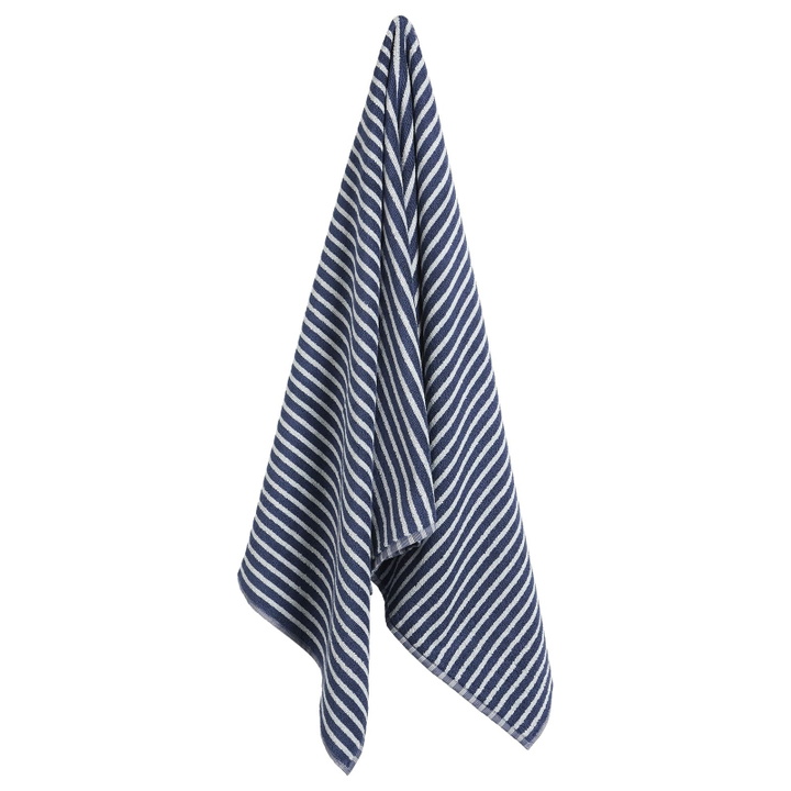 Photo: Tekla Fabrics Organic Terry Bath Towel in River Stripes 