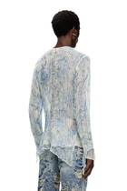 Diesel Dishevelled knit jumper with floral print - Knitwear - Unisex - Blue