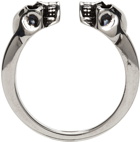 Alexander McQueen Silver Skull Open Band Ring