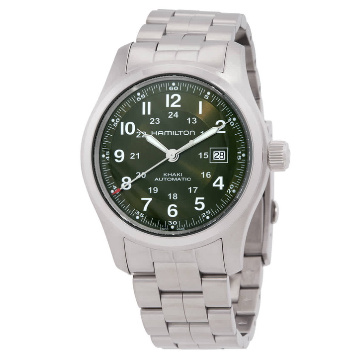 Photo: Hamilton Khaki Field Automatic Green Dial Watch H70605160