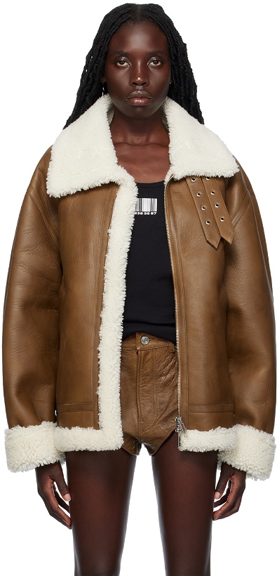Photo: VTMNTS Brown Buckle Leather Jacket