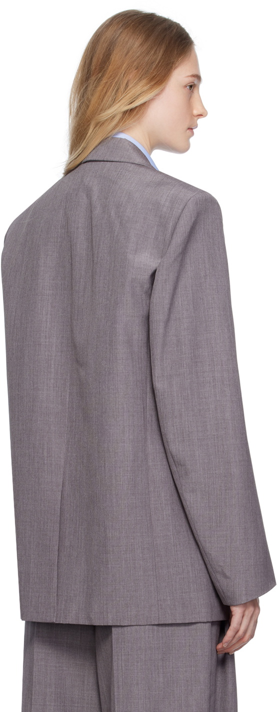 Alexander Wang Gray Combo Collared Blazer