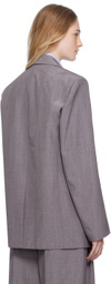 Alexander Wang Gray Combo Collared Blazer