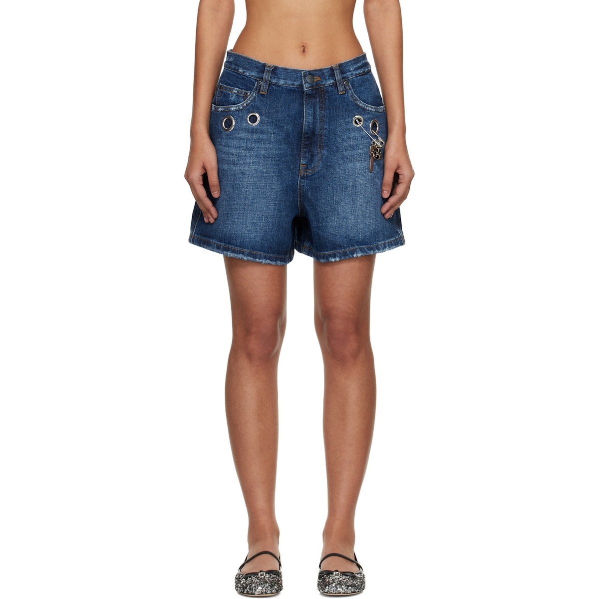 Marc Jacobs Blue Grommet Denim Shorts