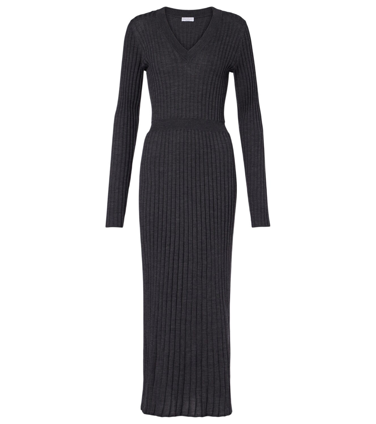 BRUNELLO CUCINELLI - Sequin Net Turtleneck Silk Long Dress