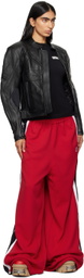 VETEMENTS Black Pro Racing Leather Jacket