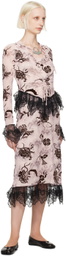 Chopova Lowena Pink Carolyn Hatch Midi Dress