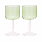 HAY Tint Wine Glass - Set of 2 in Green/Pink