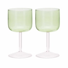 HAY Tint Wine Glass - Set of 2 in Green/Pink