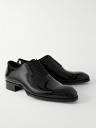 TOM FORD - Elkan Whole-Cut Patent-Leather Oxford Shoes - Black