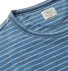 Faherty - Striped Indigo-Dyed Cotton-Jersey T-Shirt - Blue