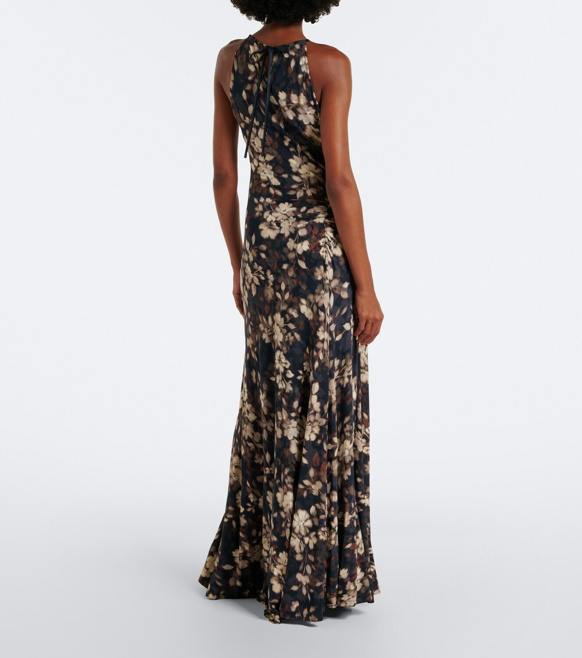 Simkhai Cerin gathered floral halterneck maxi dress