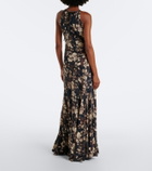 Simkhai Cerin gathered floral halterneck maxi dress