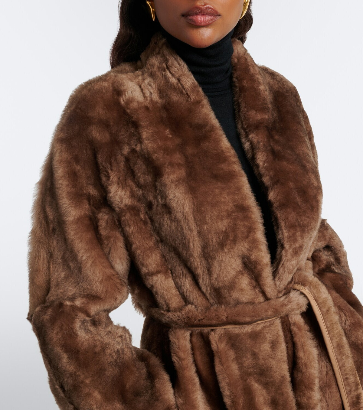 Nour Hammour Davos shearling wrap coat