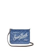 MC2 Saint Barth Light Blue Velvet Quilt Cross-body Pouch Bag Parisienne
