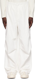 Jil Sander White Drawstring Denim Trousers