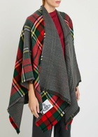 Vivienne Westwood Reversible Tartan Wool Poncho - Red - One Size