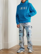 AMIRI - Logo-Print Cotton-Jersey Hoodie - Blue