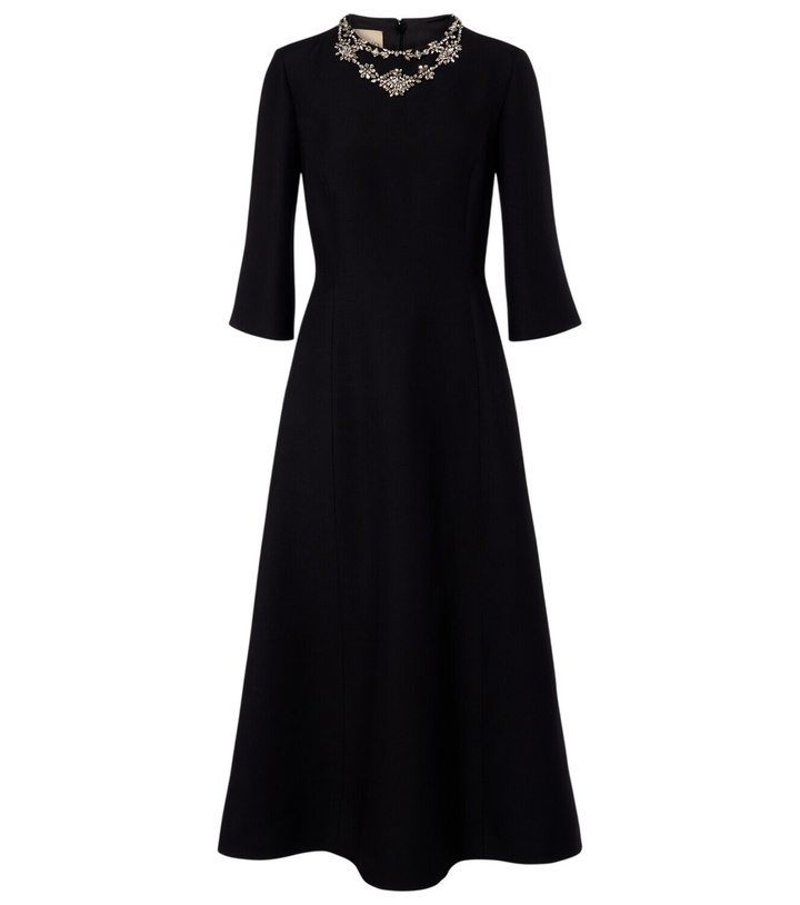 Photo: Valentino Crepe Couture embellished midi dress