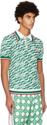 Casablanca Green Drapeau Volant Polo