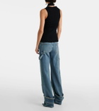 Blumarine Floral-appliqué wool tank top