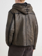 Our Legacy - Full Zip Hooded Shearling Jacket - Brown