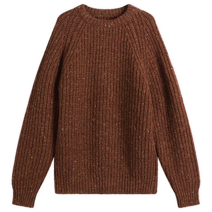 Photo: Howlin by Morrison Men's Howlin' Taste Of The Future Rib Crew Neck Jumper in Mars